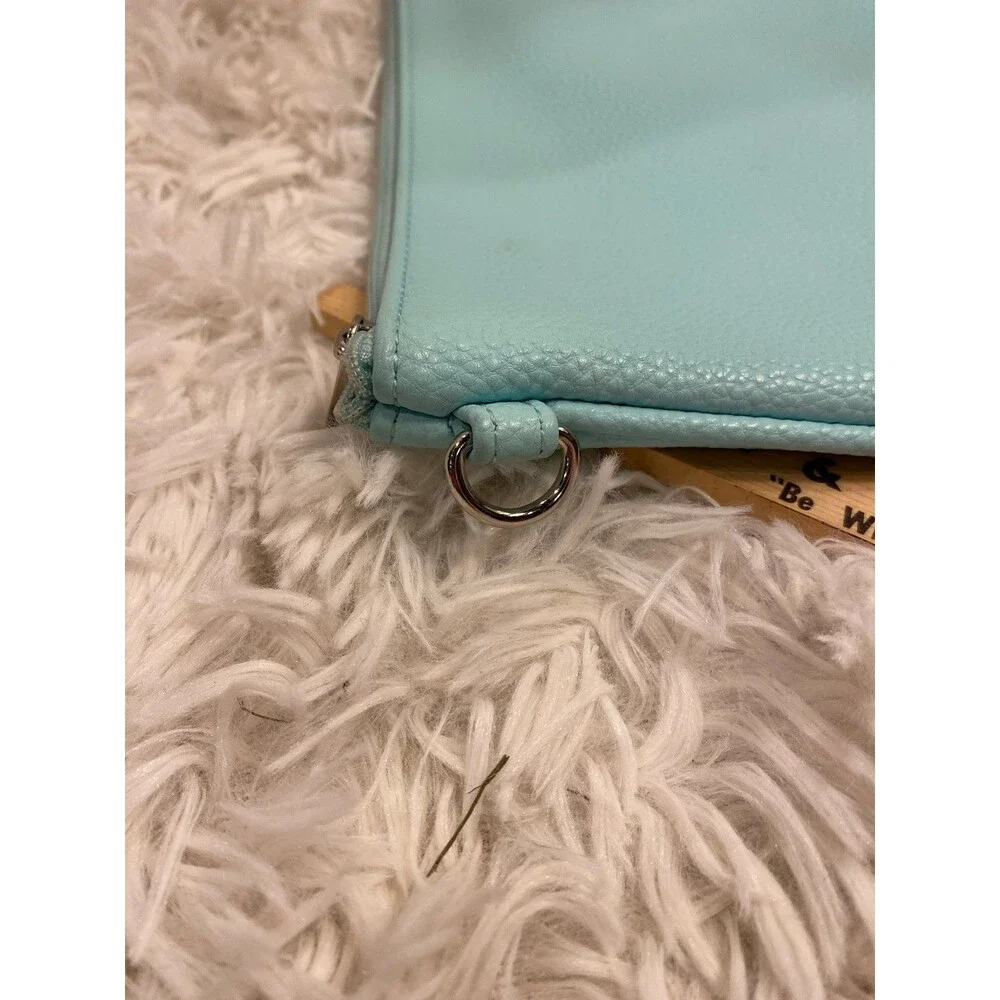 Thirty-One Jewell Zip Clutch Makeup Cosmetics Jewelry‎ Bag Aqua Pale Green Blue